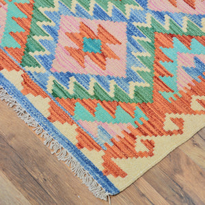 Hand-Woven Reversible Tribal Kilim Handmade Wool Rug (Size 1.11 X 2.9) Cwral-9390