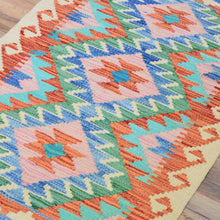 Load image into Gallery viewer, Hand-Woven Reversible Tribal Kilim Handmade Wool Rug (Size 1.11 X 2.9) Cwral-9390