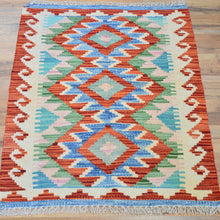 Load image into Gallery viewer, Hand-Woven Reversible Tribal Kilim Handmade Wool Rug (Size 1.11 X 2.7) Cwral-9393