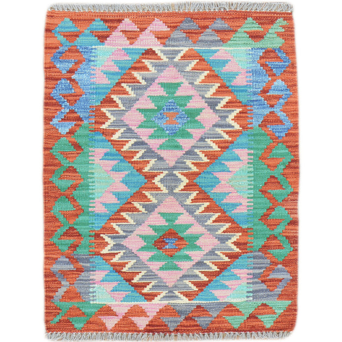 Hand-Woven Reversible Tribal Kilim Handmade Wool Rug (Size 2.0 X 3.0) Cwral-9399