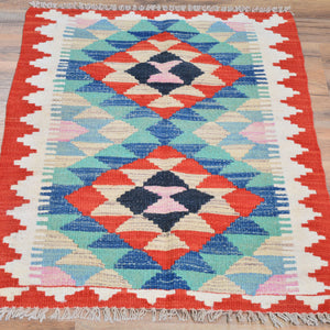 Hand-Woven Reversible Tribal Kilim Handmade Wool Rug (Size 2.0 X 2.10) Cwral-9411