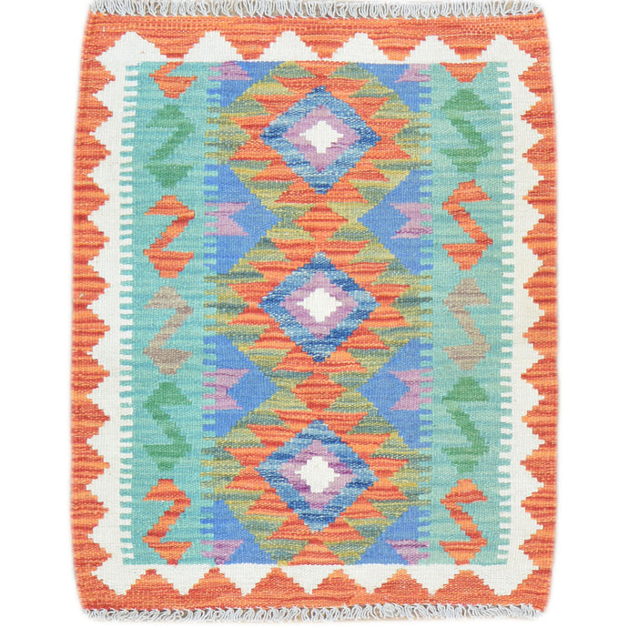 Hand-Woven Reversible Tribal Kilim Handmade Wool Rug (Size 2.1 X 2.9) Cwral-9414