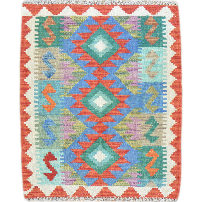 Hand-Woven Reversible Tribal Kilim Handmade Wool Rug (Size 2.2 X 2.8) Cwral-9420