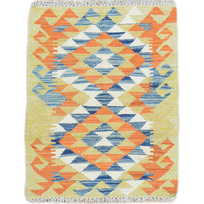 Hand-Woven Southwestern Design Kilim Handmade Wool Rug (Size 2.0 X 2.10) Cwral-9438