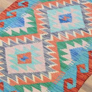 Hand-Woven Southwestern Design Kilim Handmade Wool Rug (Size 2.0 X 3.1) Cwral-9450