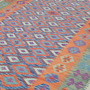 Hand-Woven Southwestern Afghan Kilim Handmade Wool Rug (Size 6.0 X 8.1) Cwral-9462