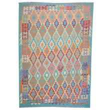 Load image into Gallery viewer, Hand-Woven Southwestern Afghan Kilim Handmade Wool Rug (Size 6.9 X 9.4) Cwral-9465