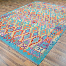 Load image into Gallery viewer, Hand-Woven Southwestern Afghan Kilim Handmade Wool Rug (Size 6.9 X 9.4) Cwral-9465