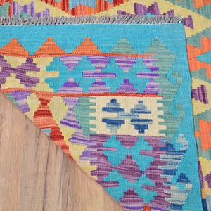 Hand-Woven Southwestern Afghan Kilim Handmade Wool Rug (Size 6.9 X 9.4) Cwral-9465