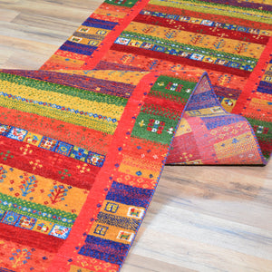 Hand-Knotted Kashkuli Modern Gabbeh Handmade 100% Wool Rug (Size 2.8 X 11.6) Cwral-9474