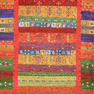 Hand-Knotted Kashkuli Modern Gabbeh Handmade 100% Wool Rug (Size 2.8 X 11.6) Cwral-9474