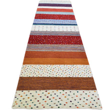 Load image into Gallery viewer, Hand-Knotted Modern Strips Gabbeh Handmade 100% Wool Rug (Size 2.7 X 11.1) Cwral-9477