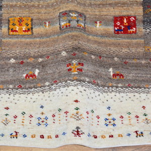 Hand-Knotted Modern Kashkuli Gabbeh Handmade 100% Wool Rug (Size 2.9 X 11.3) Cwral-9480