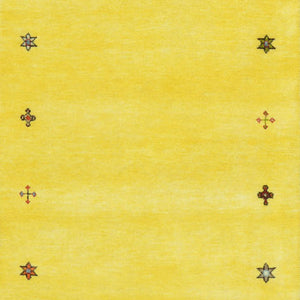Hand-Knotted Yellow Modern Gabbeh Handmade 100% Wool Rug (Size 2.9 X 16.0) Cwral-9492