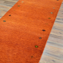 Load image into Gallery viewer, Hand-Knotted Orange Modern Gabbeh Handmade 100% Wool Rug (Size 2.8 X 10.1) Cwral-9498