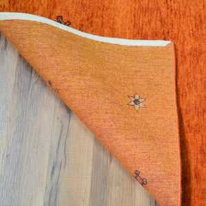 Hand-Knotted Orange Modern Gabbeh Handmade 100% Wool Rug (Size 2.8 X 10.1) Cwral-9498