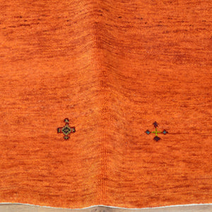 Hand-Knotted Orange Modern Gabbeh Handmade 100% Wool Rug (Size 2.8 X 10.1) Cwral-9498