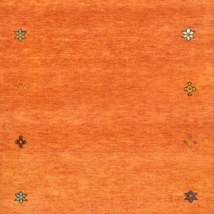 Hand-Knotted Orange Modern Gabbeh Handmade 100% Wool Rug (Size 2.8 X 10.1) Cwral-9498