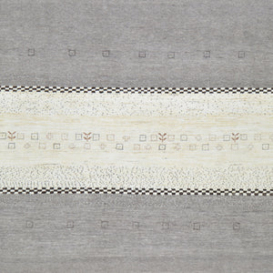 Hand-Knotted Contemporary Modern Stripe Wool Handmade Rug (Size 4.11 X 7.10) Cwral-9510