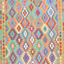 Load image into Gallery viewer, Hand-Woven Afghan Momana Reversible Kilim 100% Wool Rug (Size 6.9 X 9.6) Cwral-9522