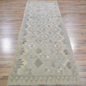 Hand-Woven Tribal Afghan Reversible Momana Kilim 100% Wool Rug (Size 2.8 X 9.9) Cwral-9528