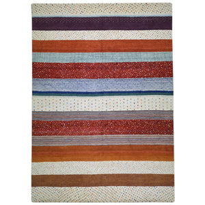Hand-Knotted Modern Gabbeh Design Wool Handmade Rug (Size 8.2 x11.7) Cwral-9543
