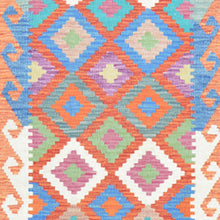 Load image into Gallery viewer, Hand-Woven Flatweave Geometric Design Kilim Handmade 100% Wool (Size 2.9 X 15.9) Cwral-9549