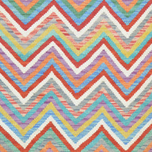Load image into Gallery viewer, Hand-Woven Flatweave Geometric Design Kilim Handmade 100% Wool (Size 2.7 X 13.2) Cwral-9561