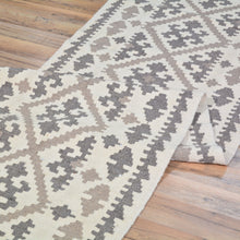 Load image into Gallery viewer, Hand-Woven Flatweave Geometric Design Kilim Handmade Wool (Size 2.6 X 9.5) Cwral-9564