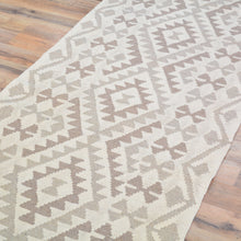 Load image into Gallery viewer, Hand-Woven Flatweave Geometric Design Kilim Handmade Wool (Size 2.7 X 9.9) Cwral-9570