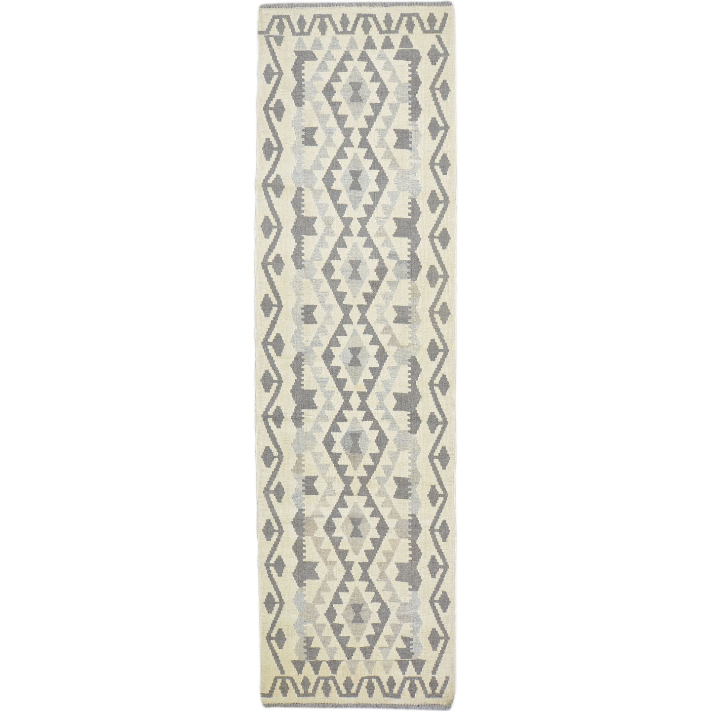 Hand-Woven Tribal Afghan Reversible Momana Kilim 100% Wool Rug (Size 2.9 X 9.6) Cwral-9576