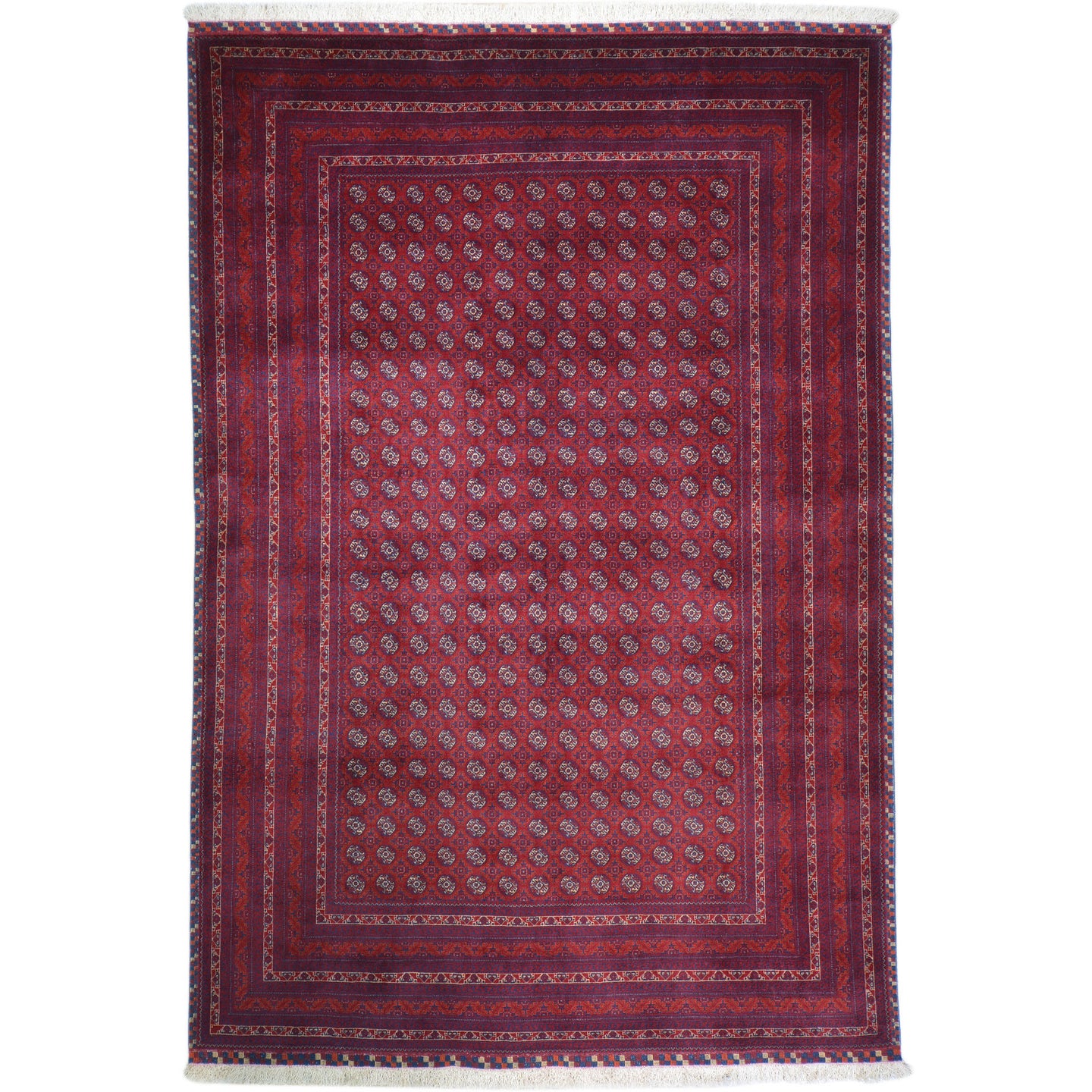Fine Hand-Knotted Turkmen Tribal Traditional Wool Rug (Size 6.7 X 9.8) Cwral-9618