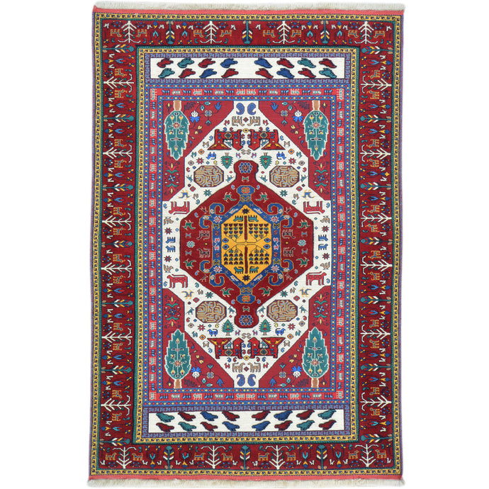Special Tribal Handmade Hand-Knotted Sumack Wool Rug (Size 4.3 X 6.3) Cwral-9630