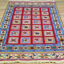 Load image into Gallery viewer, Afghan Tribal Hand-Knotted Sumack Wool Rug (Size 3.8 X 6.0) Cwral-9633