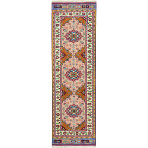 Special Tribal Handmade Hand-Knotted Sumack Wool Runner (Size 2.6 X 8.3) Cwral-9642
