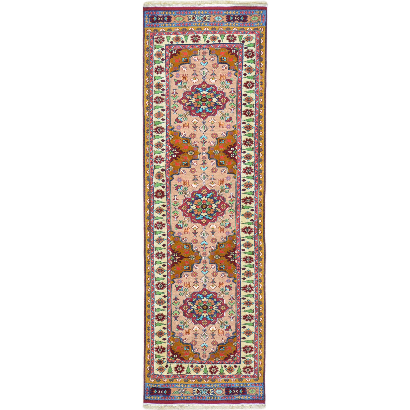 Special Tribal Handmade Hand-Knotted Sumack Wool Runner (Size 2.6 X 8.3) Cwral-9642