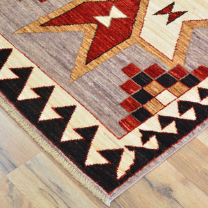 Hand-Knotted Southwestern Design Handmade Wool Rug (Size 2.7 X 11.6) Cwral-9645