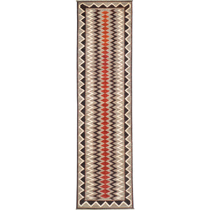 Hand-Knotted Southwestern Design Handmade Wool Rug (Size 2.7 X 9.7) Cwral-9660