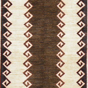 Hand-Knotted Southwestern Design Handmade Wool Rug (Size 2.9 X 11.1) Cwral-9663