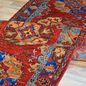 Hand-Knotted Afghan Ersari Wool Handmade Rug (Size 3.0 X 9.8) Cwral-9672