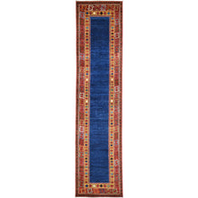 Load image into Gallery viewer, Hand-Knotted Blue Caucasian Kazak Design 100% Wool Rug (Size 2.11 X 12.4) Cwral-9684