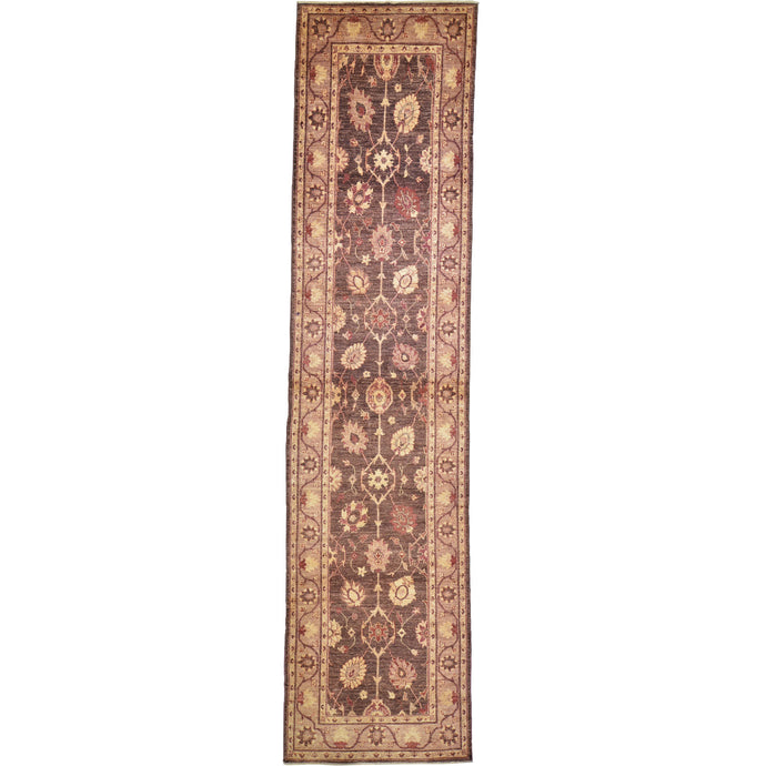 Hand-Knotted Afghan Peshawar Oushak Design Handmade 100% Wool Rug (Size 3.0 X 12.6) Cwral-9690