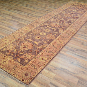 Hand-Knotted Tribal Peshawar Handmade 100% Wool Rug (Size 3.2 X 12.4) Cwral-9693