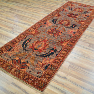 Hand-Knotted Oriental Afghan Chobi Oushak Design 100% Wool Rug (Size 3.0 X 9.7) Cwral-9696