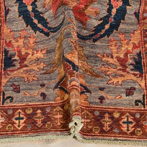 Hand-Knotted Oriental Afghan Chobi Oushak Design 100% Wool Rug (Size 3.0 X 9.7) Cwral-9696