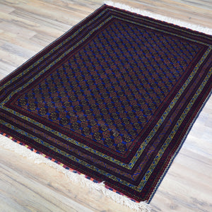 Hand-Knotted Fine Turkoman Bokhara Wool Handmade Rug (Size 3.4 X 4.9) Cwral-9708