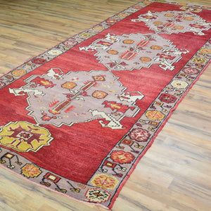 Hand-Knotted Oriental Vintage Turkish Konya Handmade Wool Rug (Size 4.7 X 11.5) Cwral-9753