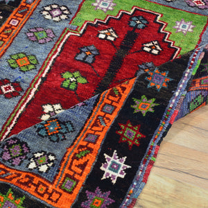 Hand-Knotted Oriental Vintage Turkish Bursa Handmade Wool Prayer Rug (Size 3.1 X 4.2) Cwral-9762