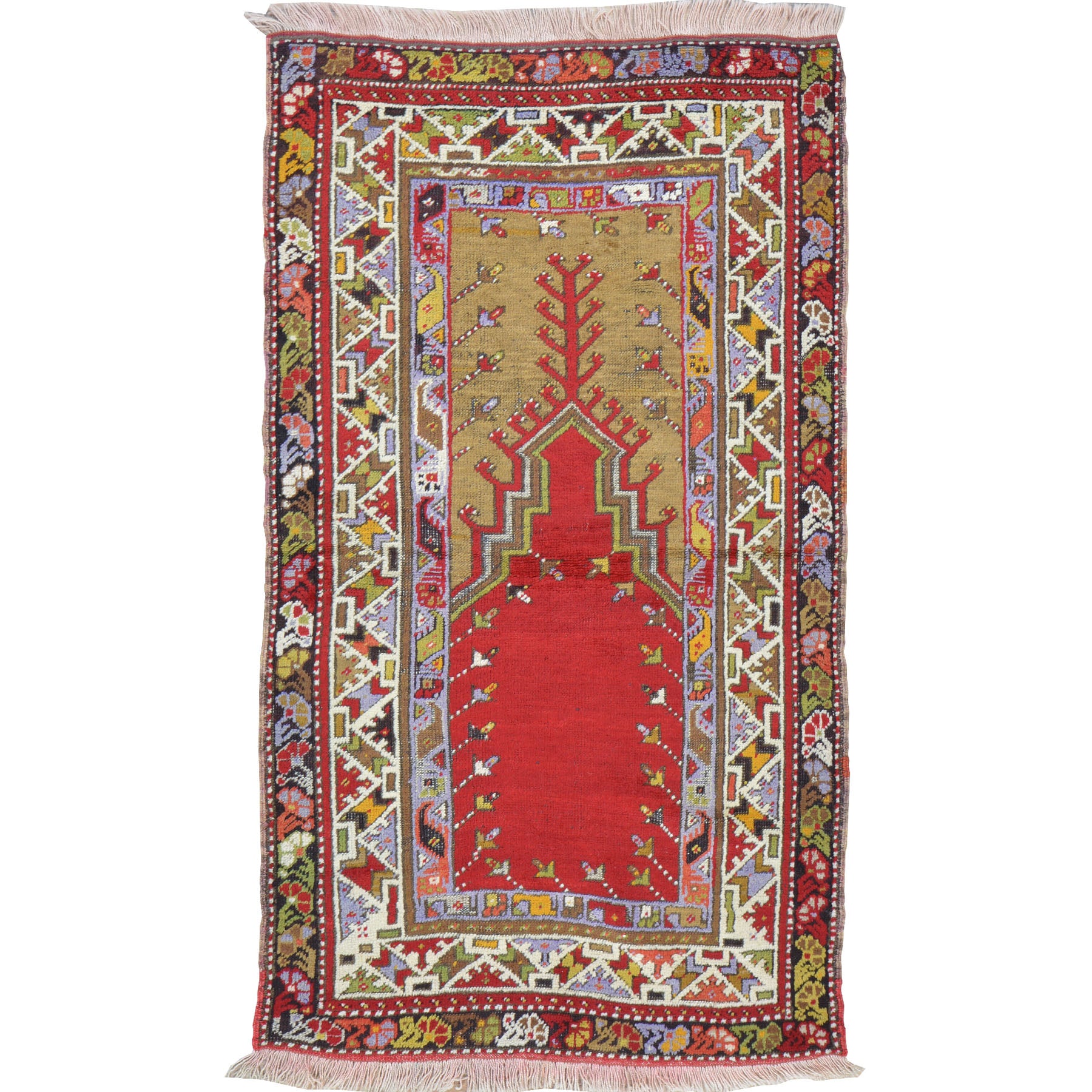 Hand-Knotted Oriental Vintage Turkish Kirsehir Handmade Wool