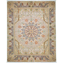 Load image into Gallery viewer, Hand-Knotted Traditional Design Kashmiri Silk Handmade Rug (Size 8.1 X 9.11) Cwral-9792